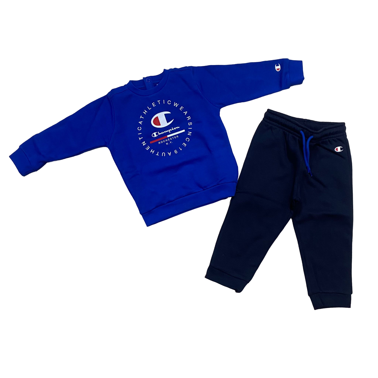 Champion tuta da bambino con felpa girocollo 306847 BS008 blu chiaro b Sportiamo