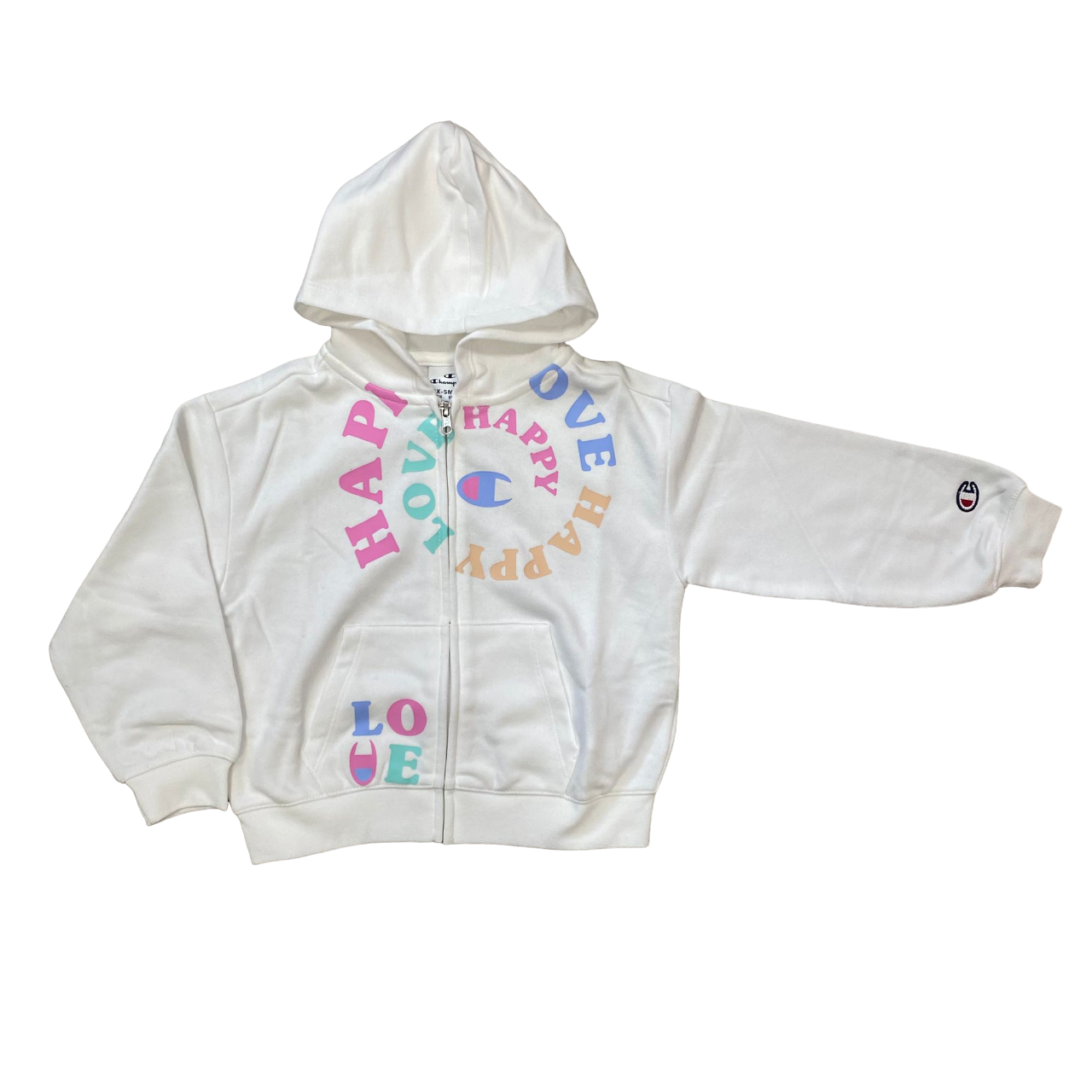 Champion tuta sportiva da ragazza con cappuccio 404990 WW001 bianco blu