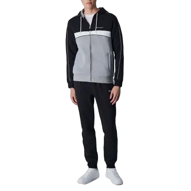 Champion tuta sportiva da uomo in cotone 219395 CCOM/NBK grigio-nero