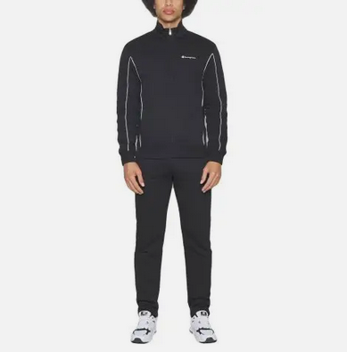 Champion tuta sportiva in cotone felpato da uomo 219393 KK001 nero