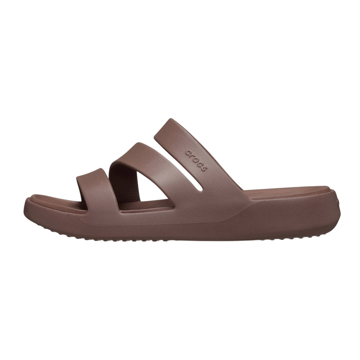 Ciabatta sandalo Crocs Fuga Strappy color tartufo da donna, modello 209587-0LF con cinturini incrociati e design ergonomico