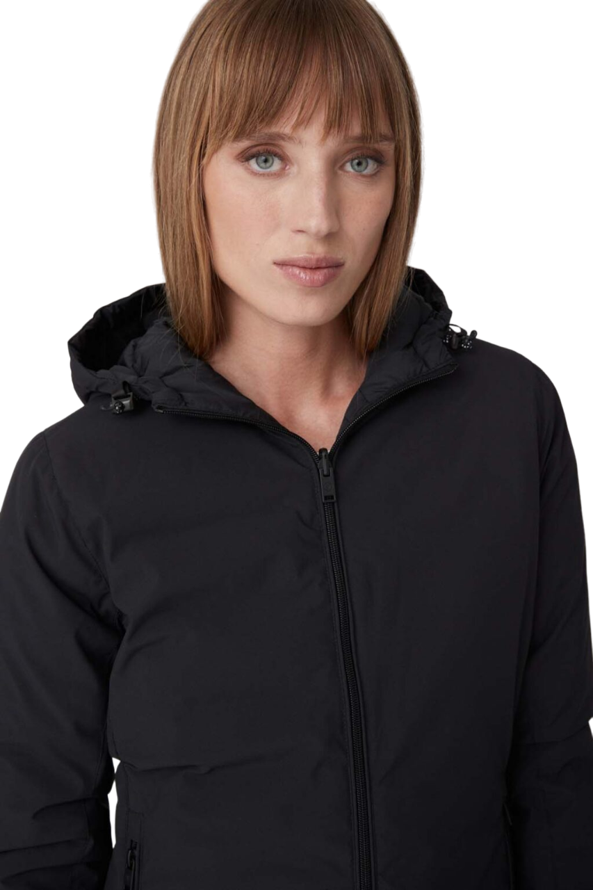 Ciesse Piumini Giacca da donna con cappuccio linea sfiancata e reversibile Jusy nero