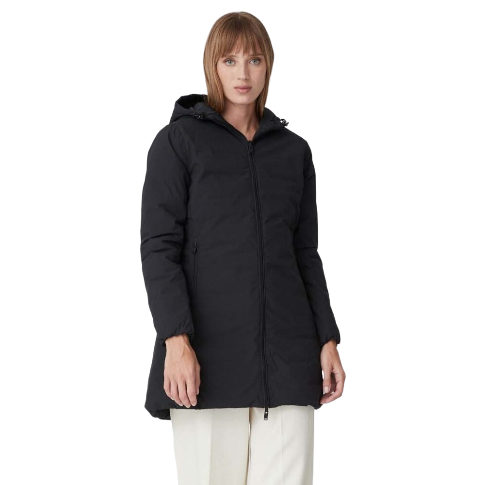 Ciesse Piumini Giacca da donna con cappuccio linea sfiancata e reversibile Jusy nero