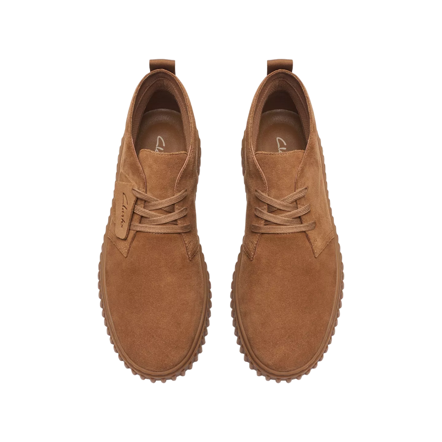 Clarks scarpa Boot in pelle scamosciata da uomo Torhill Desert 173466 7 cognac