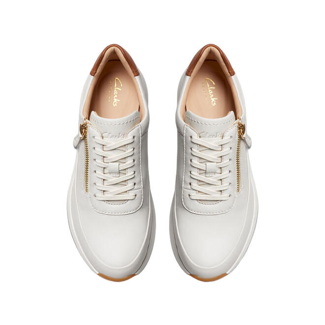Clarks scarpa casual da donna Tivoli Zip 176650 D bianco sporco