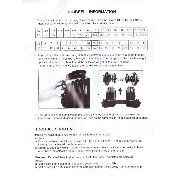Contes Manubrio Regolabile 5-40Kg