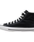 Sneakers Converse All Star Chuck Taylor Classic M9160 nere unisex in tela canvas con design alto iconico, vista laterale esterna