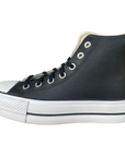 Sneakers Converse All Star Chuck Taylor Donna 561675C nere in pelle con zeppa interna e design alto, vista esterna
