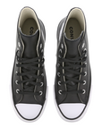 Sneakers Converse All Star Chuck Taylor Eva Lift HI A02485C nere donna in pelle sintetica con zeppa rialzata, vista dall'alto