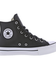 Sneakers Converse All Star Chuck Taylor Eva Lift HI A02485C nere donna in pelle sintetica con zeppa rialzata