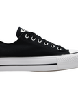 Sneakers Converse CTAS Platform Layer OX 560250C nere donna con suola platform doppio strato, tomaia in tela resistente e occhielli mediali per comfort superiore , vista esterna