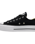 Sneakers Converse CTAS Platform Layer OX 560250C nere donna con suola platform doppio strato, tomaia in tela resistente e occhielli mediali per comfort superiore, vista interna