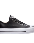 Sneakers Converse Chuck Taylor All Star 561681C platform donna nere in pelle con zeppa e suola doppio strato, scarpe rialzate eleganti con schiuma EVA per comfort superiore, vista esterna