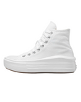 Sneakers Converse Chuck Taylor All Star Move 568498C platform donna bianco-avorio con suola ultraleggera, scarpe alte con ammortizzazione OrthoLite per massimo comfort, vista esterna