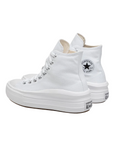 Sneakers Converse Chuck Taylor All Star Move 568498C platform donna bianco-avorio con suola ultraleggera, scarpe alte con ammortizzazione OrthoLite per massimo comfort, vista posteriore