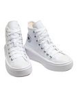 Sneakers Converse Chuck Taylor All Star Move 568498C platform donna bianco-avorio con suola ultraleggera, scarpe alte con ammortizzazione OrthoLite per massimo comfort, vista frontale