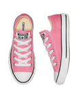 Sneakers Converse Chuck Taylor All Star OX 3J238C rosa per bambina junior in tela resistente, scarpe iconiche comode per il gioco e lo stile dei più piccoli, vista dall'alto