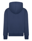 Felpa Converse Junior 9CF391-BFK blu con cappuccio e cerniera zip per ragazzi, hoodie in jersey confortevole con tasche a scivolo e taglio dritto per look casual sportivo, vista posteriore