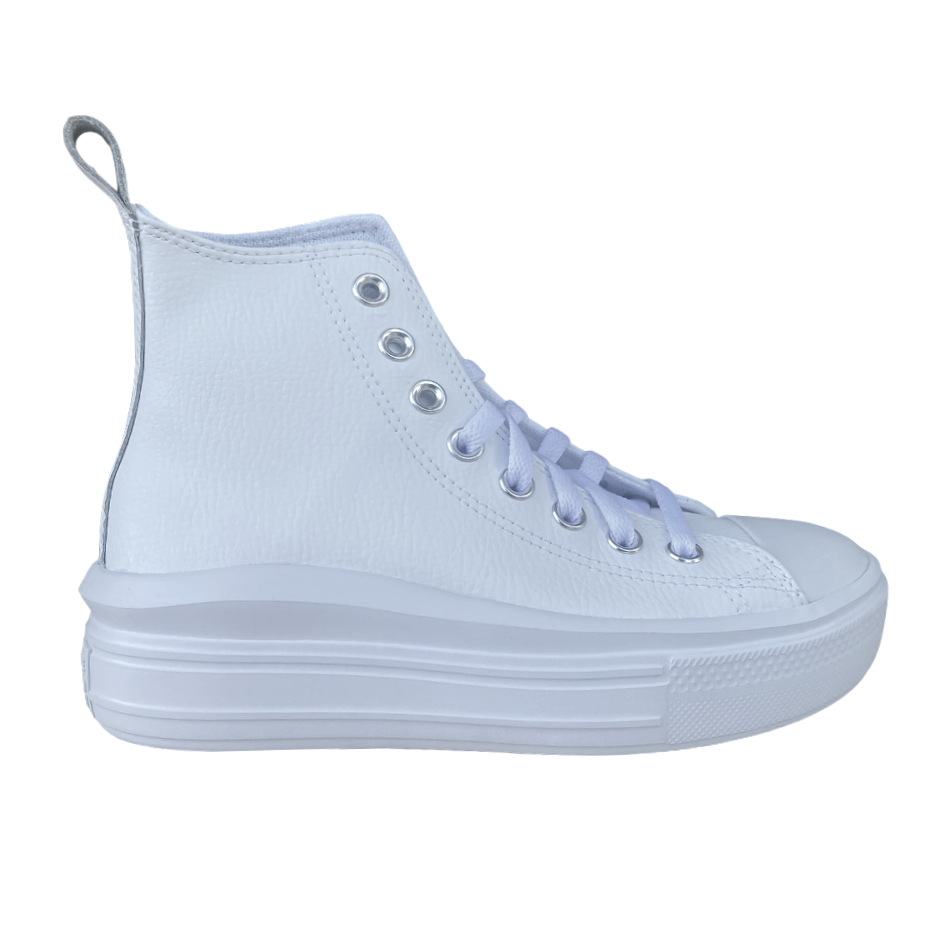 Converse scarpa sneakers alta da donna in pelle con zeppa Chuck