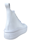 Converse scarpa sneakers alta da donna in pelle con zeppa Chuck Taylor Star Move A05535C bianco 3