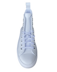 Converse scarpa sneakers alta da donna in pelle con zeppa Chuck Taylor Star Move A05535C bianco 4