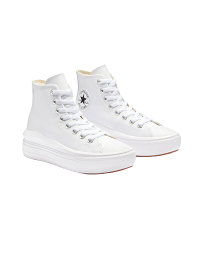 Converse scarpa sneakers alta da donna in pelle con zeppa Chuck