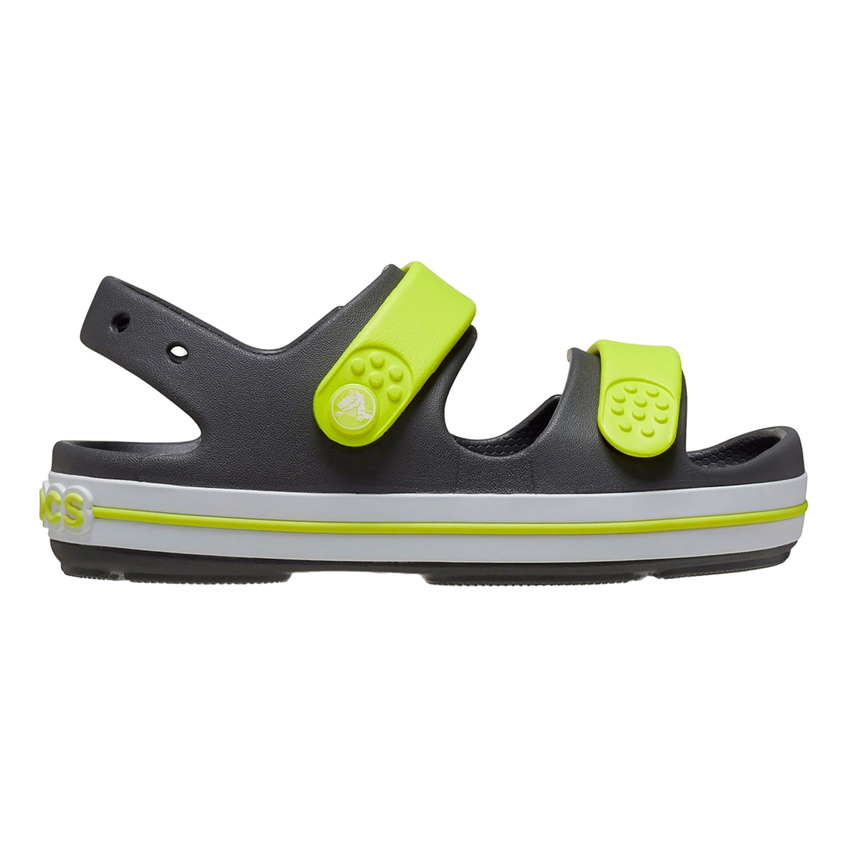 Crocs sandalo da bambino Crocband Cruiser 209423 1NJ grigio-giallo acido