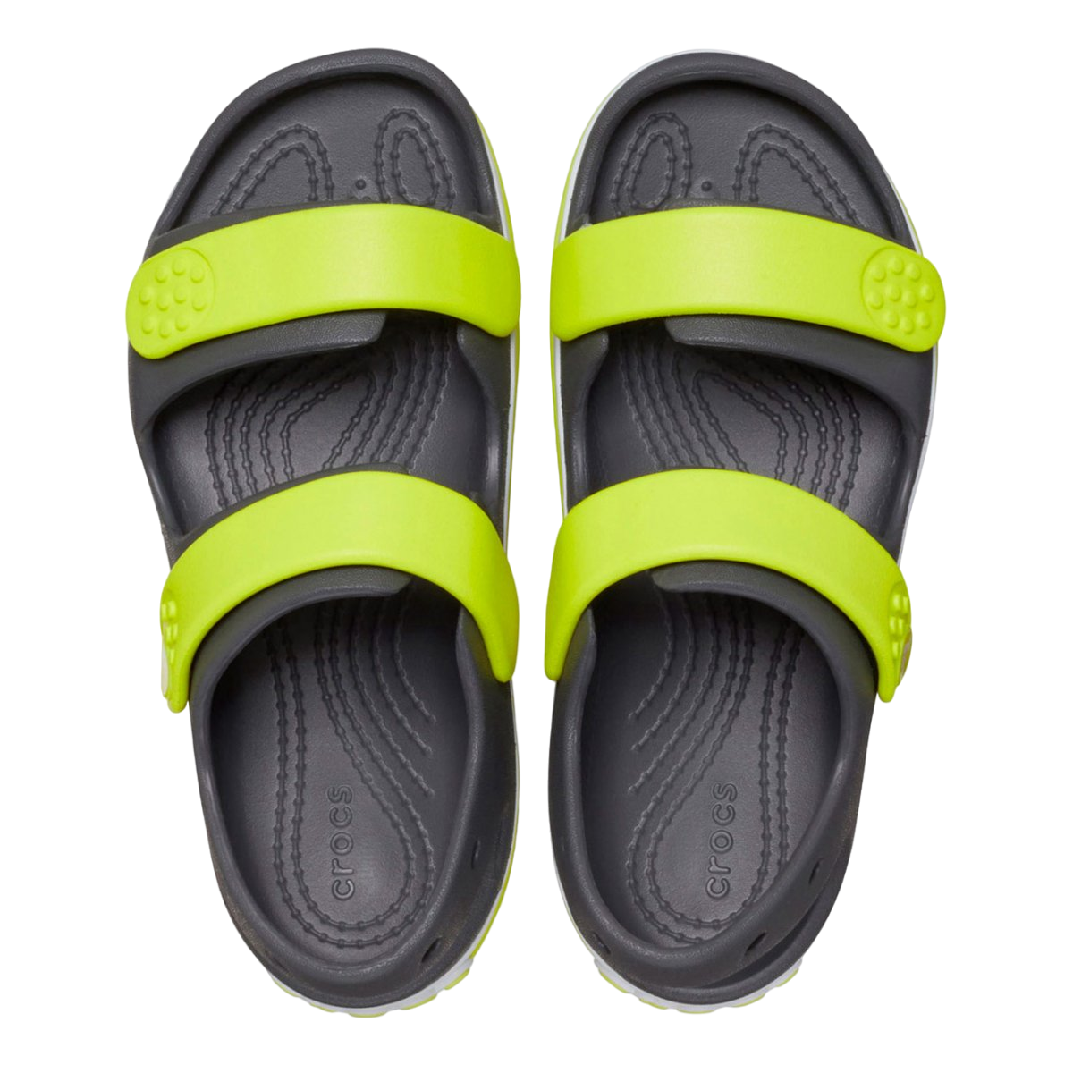 Crocs sandalo da bambino Crocband Cruiser 209423 1NJ grigio-giallo acido 3