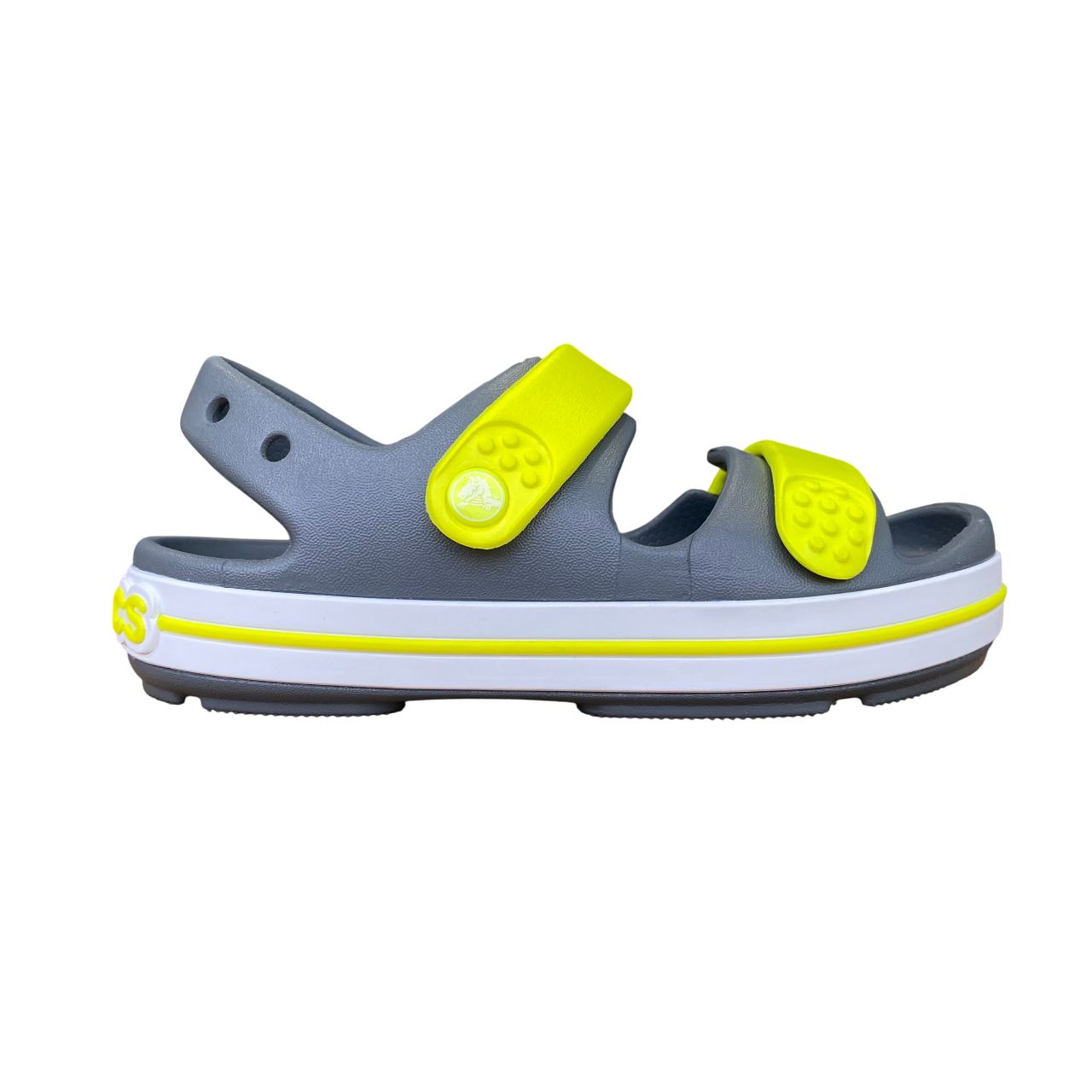 Crocs sandalo da bambino Crocband Cruiser 209424-1NJ grigio-verde acido