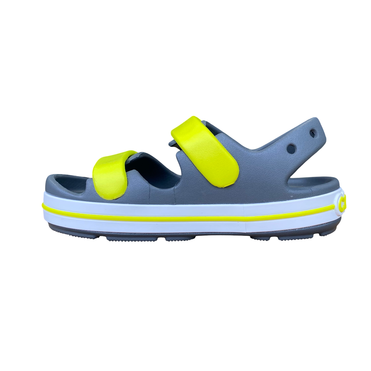 Crocs sandalo da bambino Crocband Cruiser 209424-1NJ grigio-verde acido