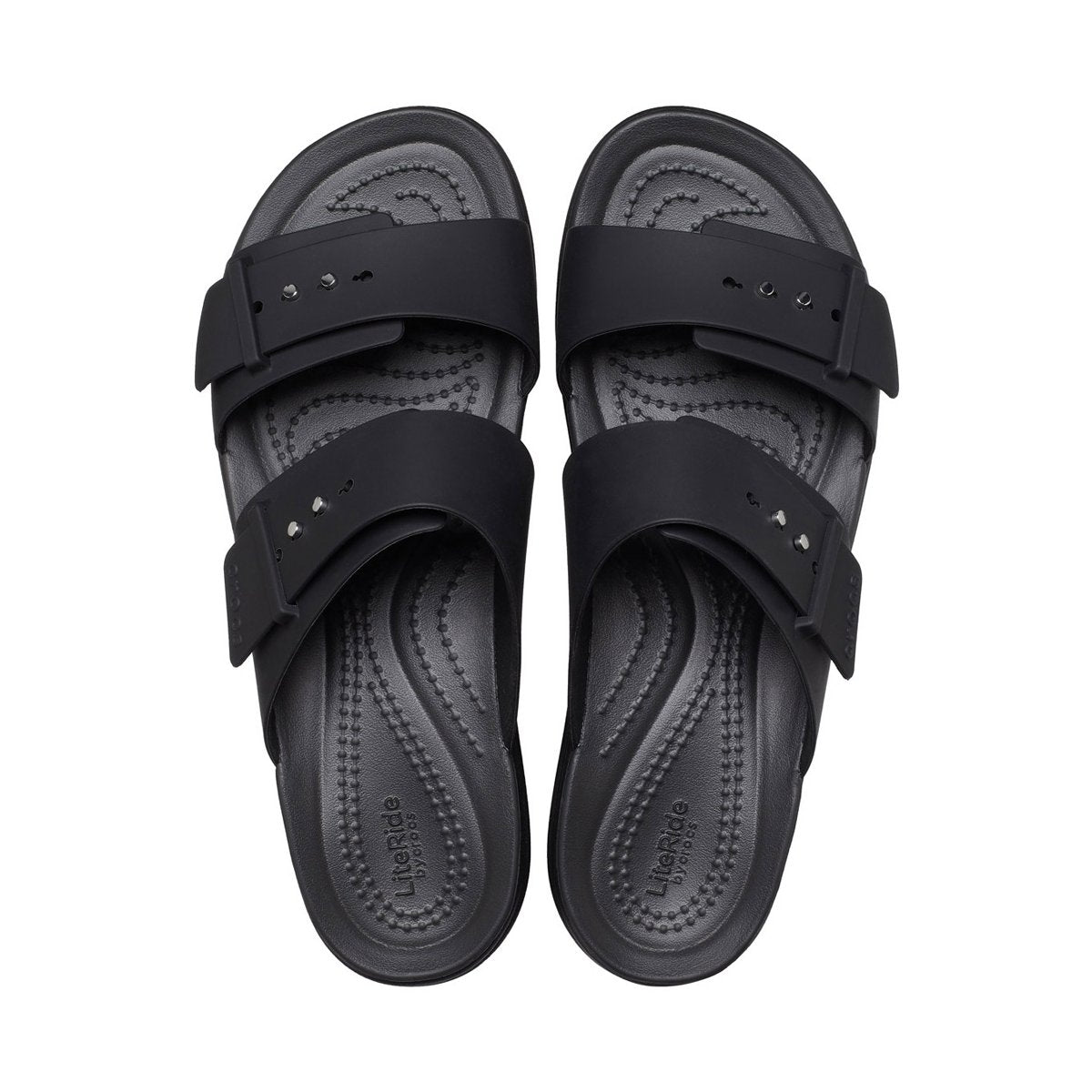 Crocs sandalo da donna con zeppa Brooklyn Buckle Low Wedge 207431-001 nero 4