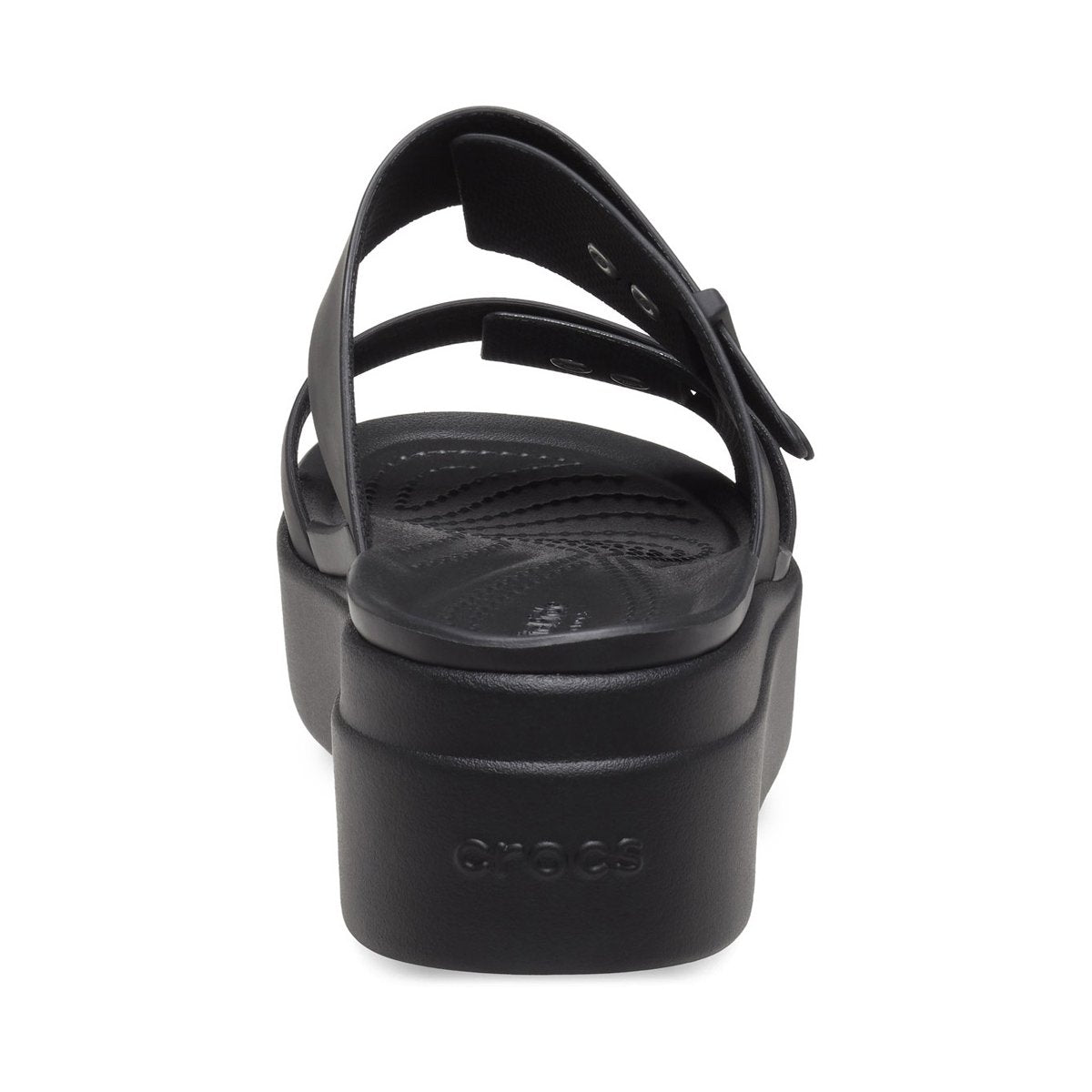 Crocs sandalo da donna con zeppa Brooklyn Buckle Low Wedge 207431-001 nero 5