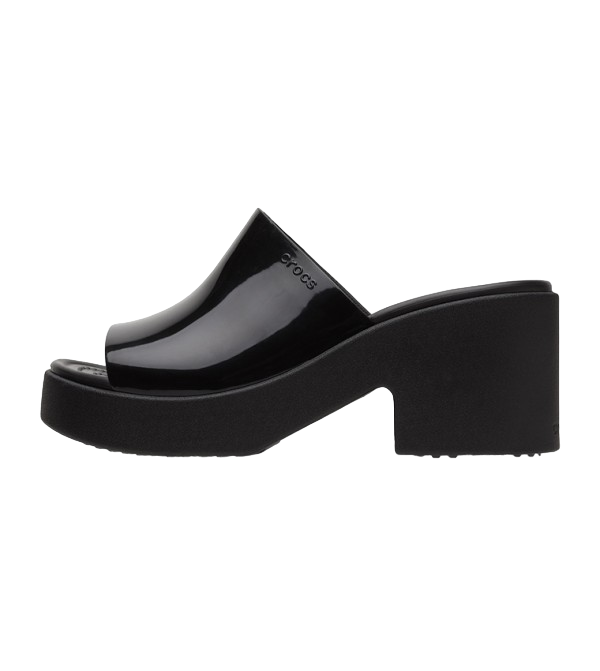 Crocs sandalo da donna con tacco Brooklyn Slide High Shine Heel 209709-001 nero