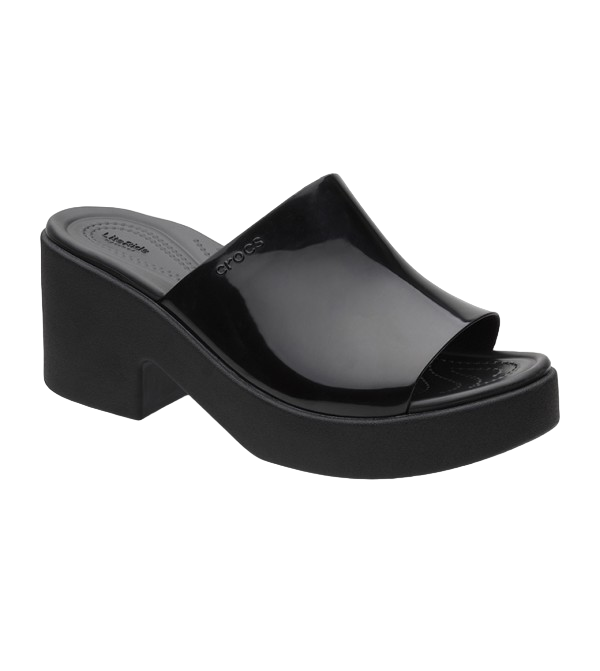 Crocs sandalo da donna con tacco Brooklyn Slide High Shine Heel 209709-001 nero