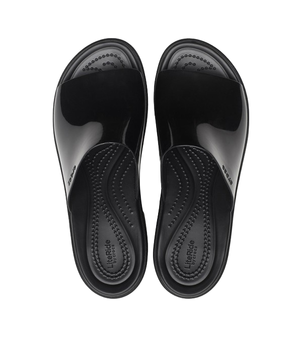 Crocs sandalo da donna con tacco Brooklyn Slide High Shine Heel 209709-001 nero
