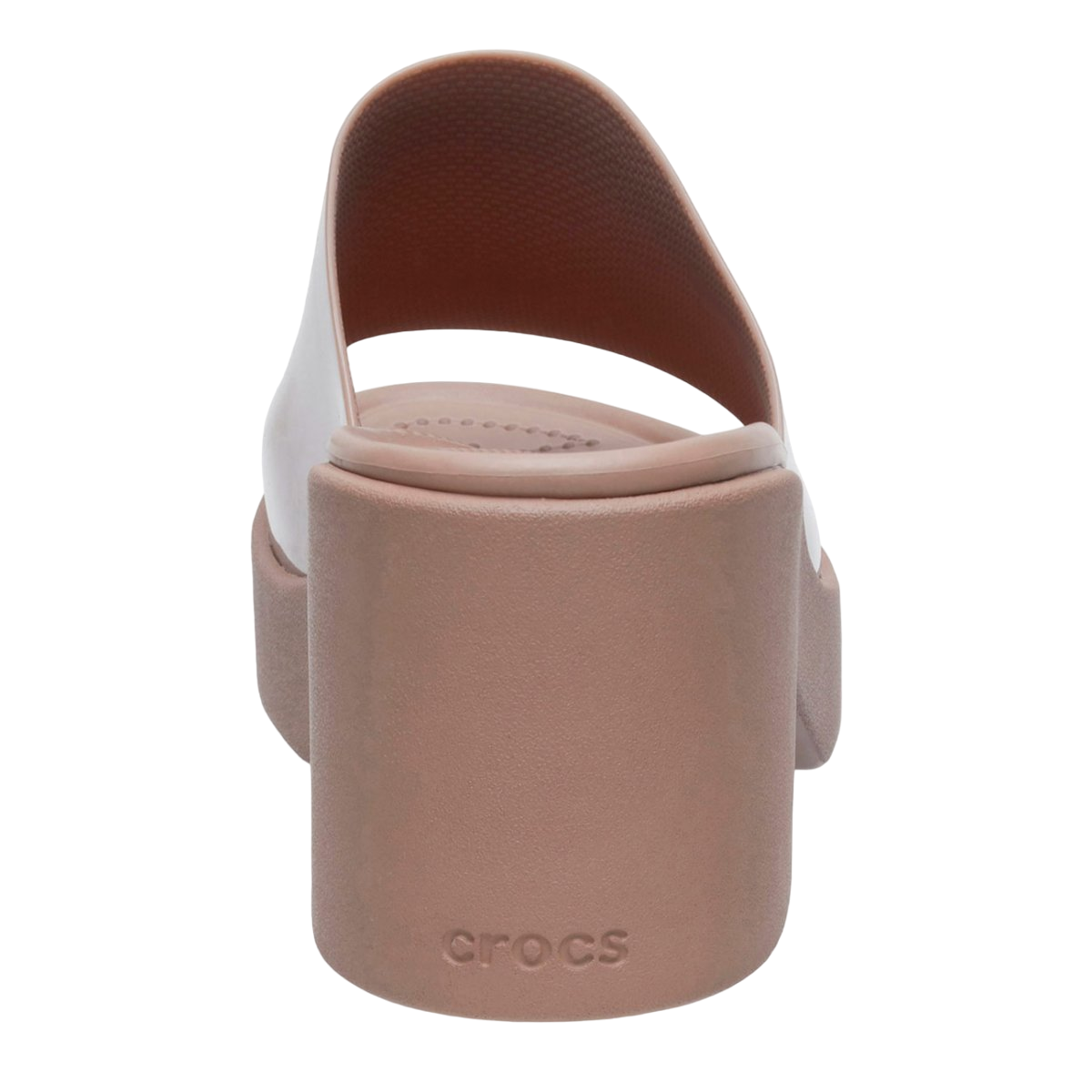 Crocs sandalo da donna con tacco Brooklyn Slide High Shine Heel 209709-2Q9 latte