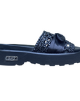Cult sandalo flat da donna con fascia in pelle intrecciata e fiocco in reso ZIGGY 4288 nero