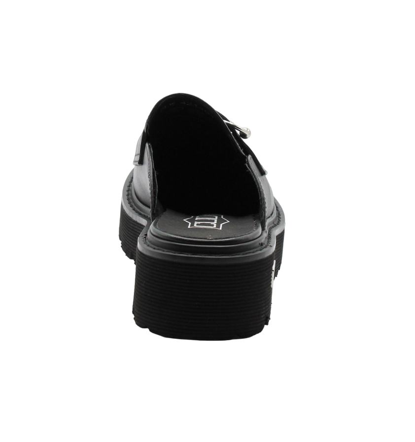 Cult mocassino a sabot da donna in pelle con piercing Slash 4214 nero