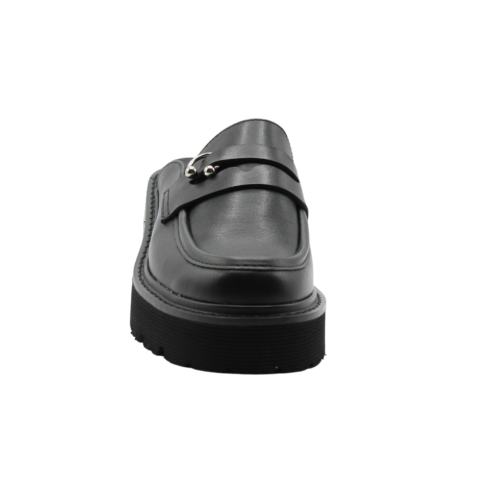 Cult mocassino a sabot da donna in pelle con piercing Slash 4214 nero