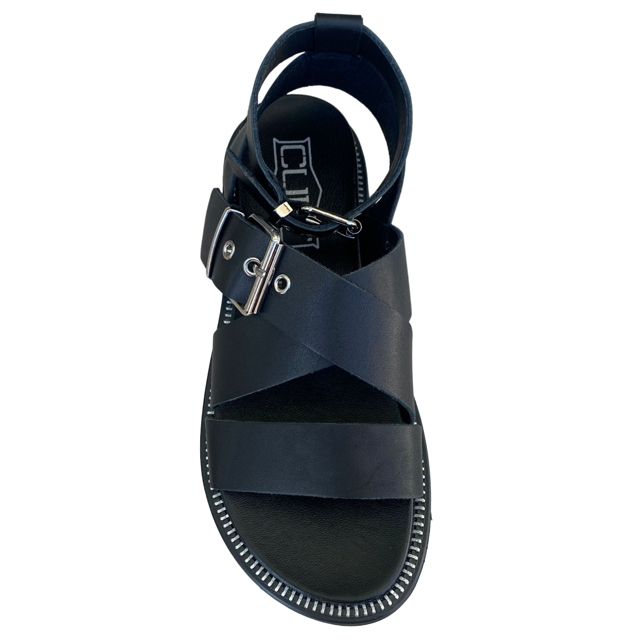 Cult sandalo da donna in pelle con cinturini e fibbie Ziggy 3442 CLW344200 nero