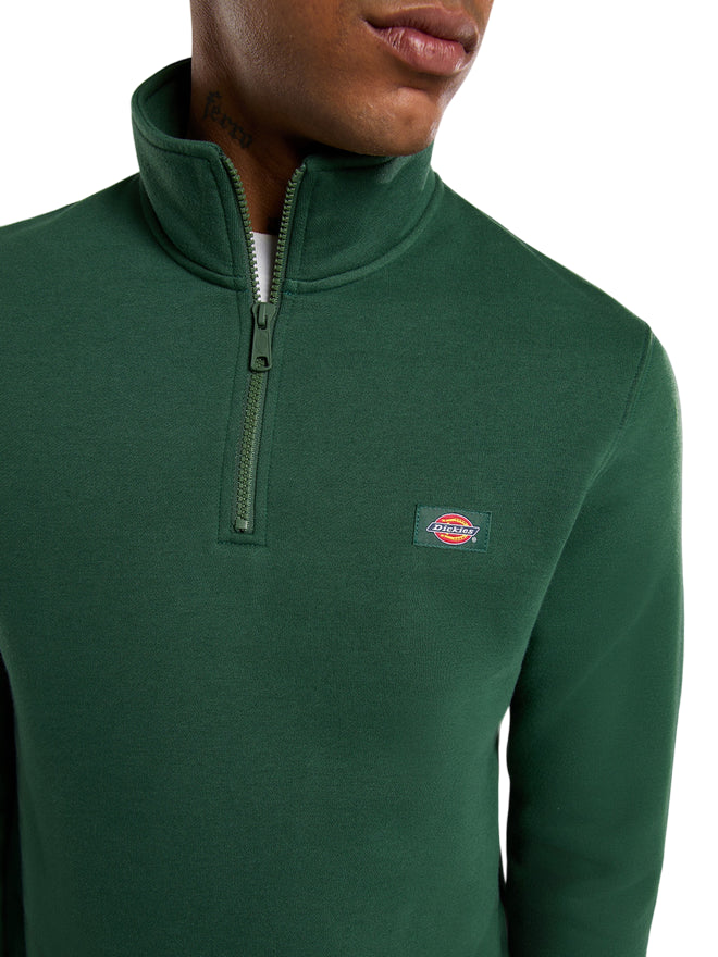 Dickies Felpa da Uomo Oakport con Zip Corta Pino – Codice Articolo DK0A4XD4PIN - zip