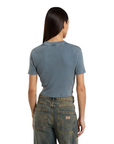 Dickies maglietta manica corta da donna a coste Plentywood DK0A866FG701 nuvole grigie1