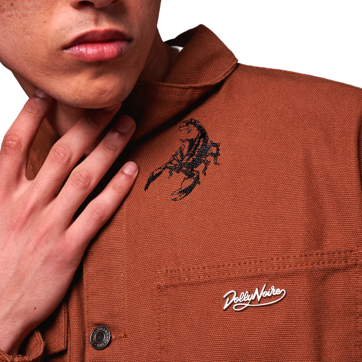 Dolly Noire giacca sfoderata in canvas da uomo Desert Skull Site JK619-JQ-03 beige scuro