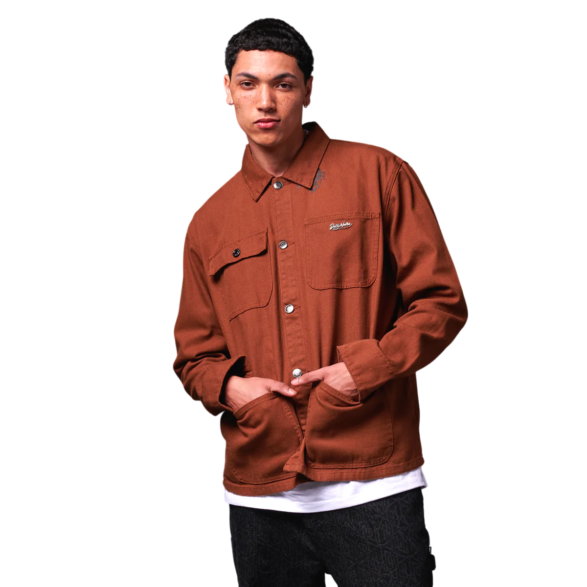 Dolly Noire giacca sfoderata in canvas da uomo Desert Skull Site JK619-JQ-03 beige scuro
