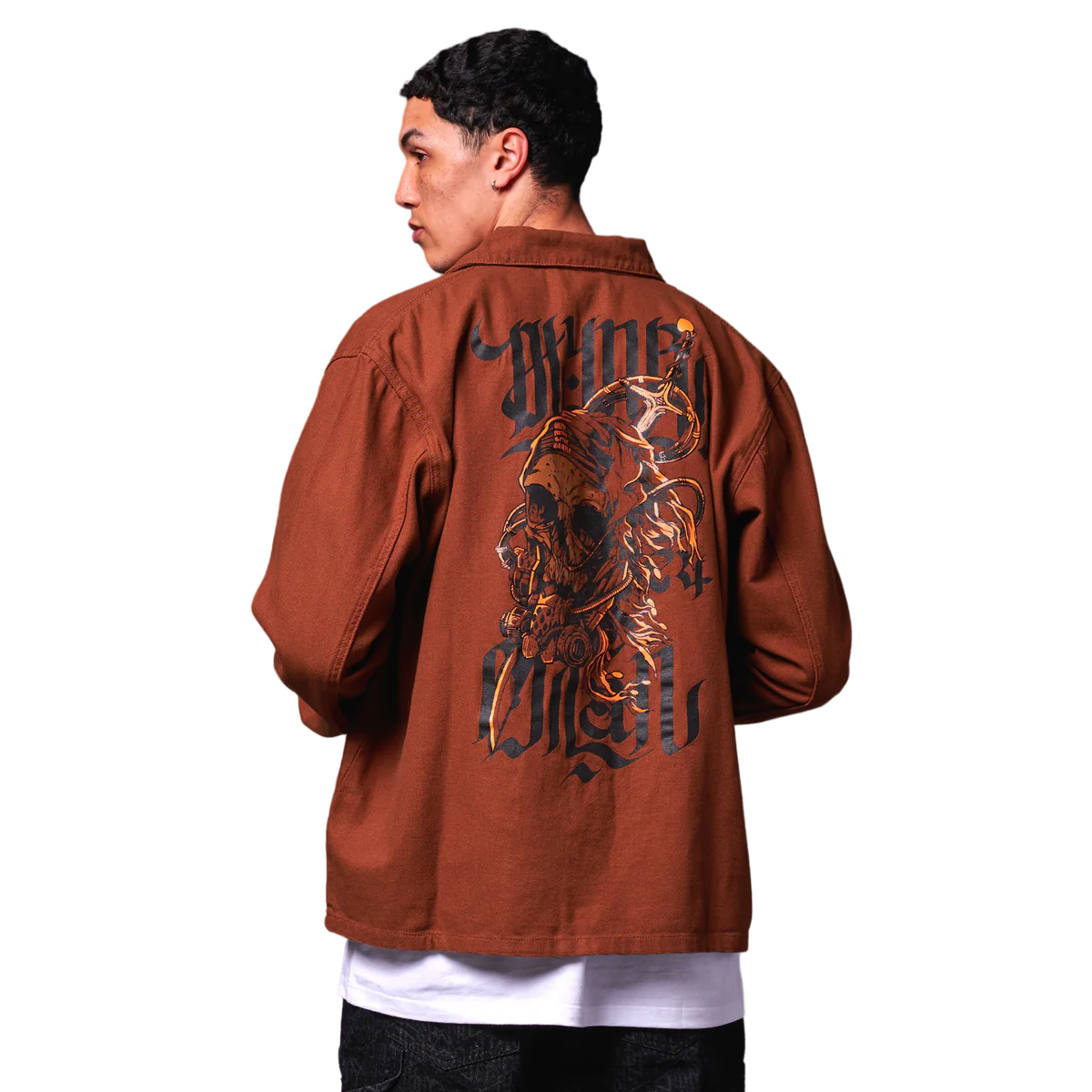 Dolly Noire giacca sfoderata in canvas da uomo Desert Skull Site JK619-JQ-03 beige scuro