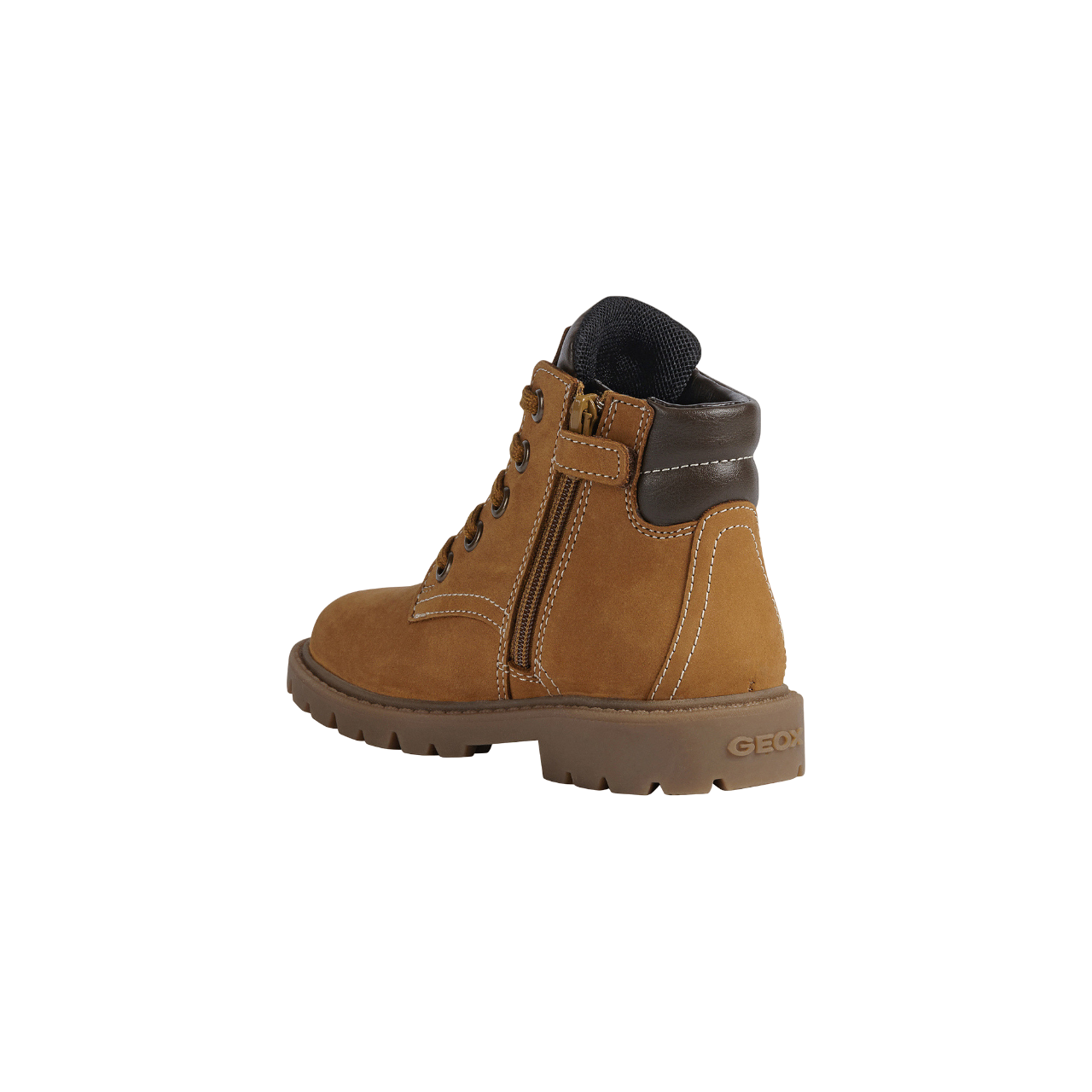 Geox stivaletto boscaiolo da bambino Shaylax in pelle nabuk J16FAB 032BC C0930 r giallo-marrone