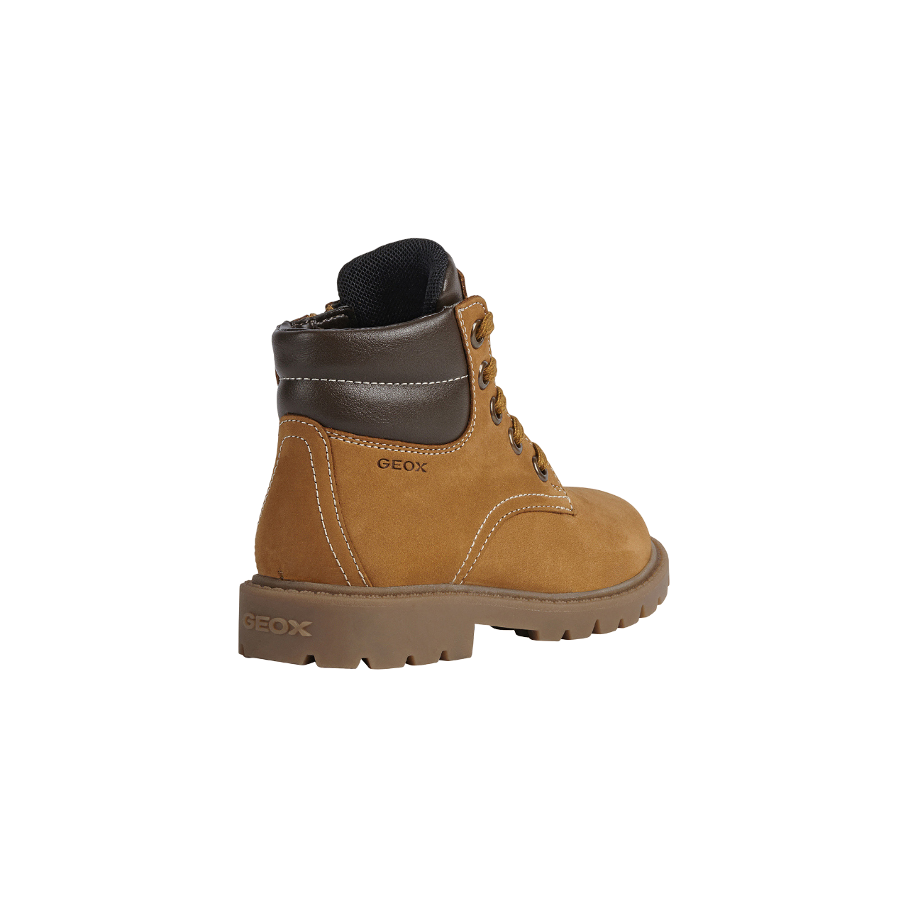 Geox stivaletto boscaiolo da bambino Shaylax in pelle nabuk J16FAB 032BC C0930 b giallo-marrone