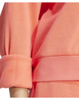 Felpa donna Adidas Essentials Feelcozy KE4362 colore corallo, abbigliamento sportivo casual di qualità premium, manica e tessuto