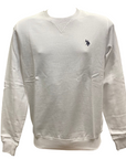 Felpa girocollo U.S.Polo Assn. Max US41187001 bianca da uomo con logo ricamato sul petto