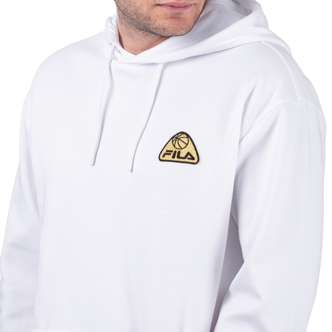 Fila Felpa felpa con cappuccio da uomo Norman 689314 M67 bianco